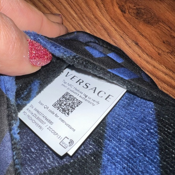 Versace Blue and Black Slippers - Picture 3 of 3